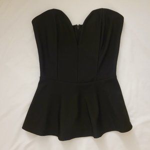 Strapless Papaya peplum top